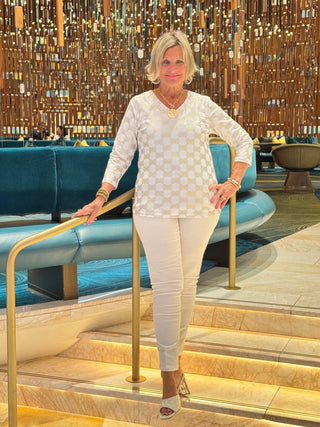 LULU-B HOLIDAY GOLD AND V NECK LULU-B