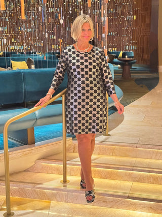 LULU-B BLACK AND SILVER SLEEVE DRESS LULU-B