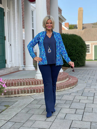 FANTASIA  BLUE FULL ZIPPER JACKET LULU-B