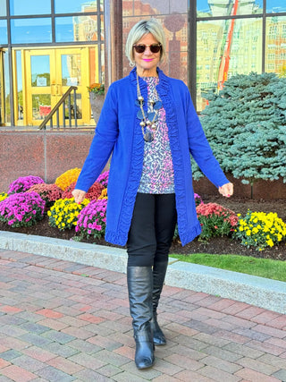 LULU-B ROUGED SAPPHIRE ROUGED CARDIGAN LULU-B