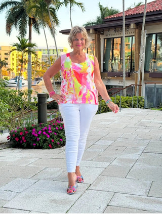 ETHYL PINK WATERCOLOR TANK ETHYL JEANS