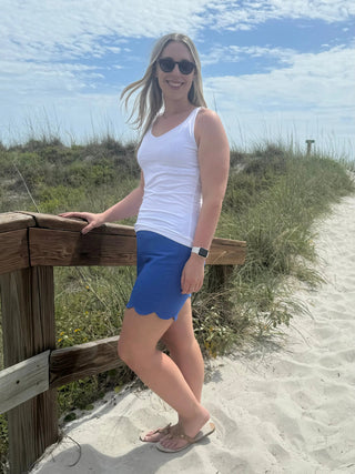 LULU-B BLU SCALLOP SHORTS LULU-B