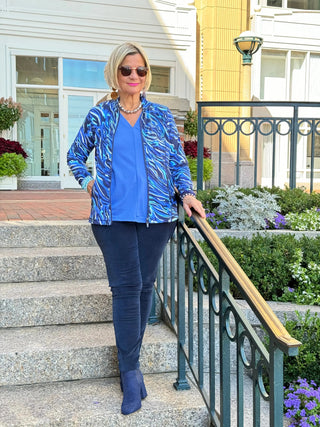 LULU-B SIZZLE BLUE FULL ZIPPER JACKET LULU-B