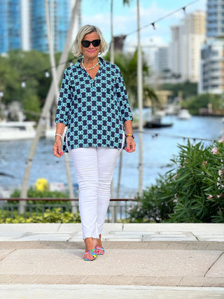 BLUE MEDALLION TUNIC LULU-B