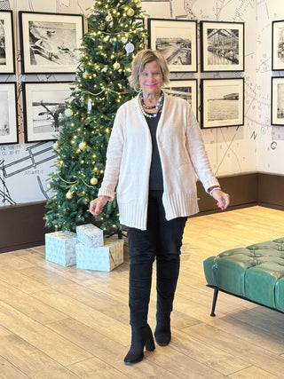 LULU-B BLUSH CHENILLE CARDIGAN LULU-B