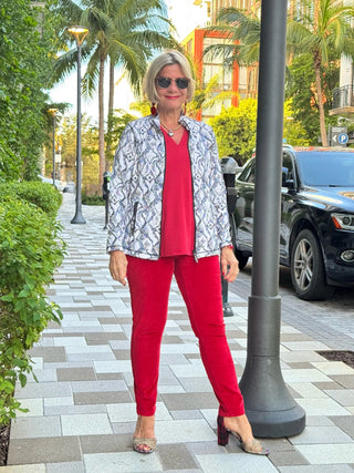LULU-B RED VELOUR PANTS LULU-B