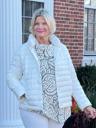 LULU-B IVORY FAUX FUR JACKET LULU-B