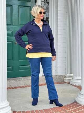 NAVY HALF ZIPPER LULU-B