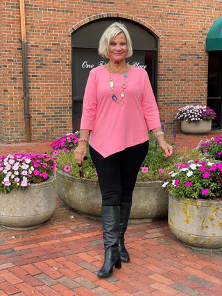 LULU-B CORAL ASYMMETRIC TOP LULU-B