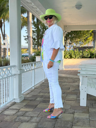 ETHYL WHITE SCALLOP JEANS ETHYL JEANS