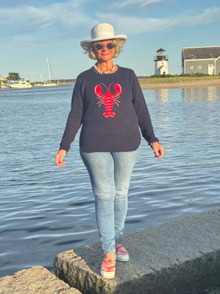 NAVY LOBSTER SWEATER Cathys Place