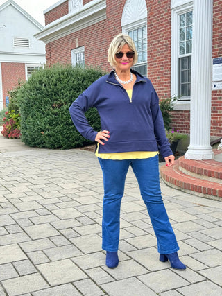 NAVY HALF ZIPPER LULU-B