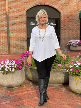LULU-B WHITE ASYMMETRIC TOP LULU-B