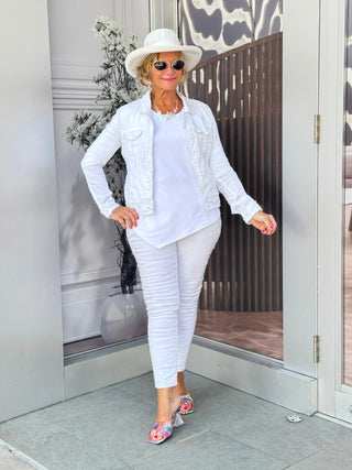 KEY WEST WHITE LINEN JACKET LULU-B