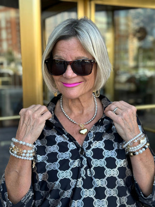 LULU-B BLACK & SILVER METALIC TUNIC LULU-B