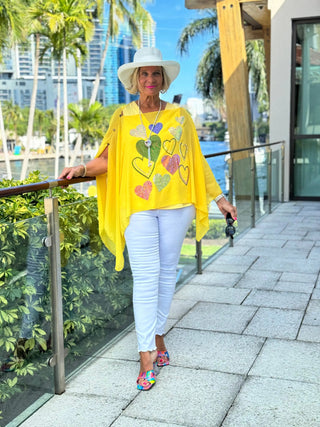 SWAROVSKI CRYSTAL YELLOW  HEART TOP KOKOMO
