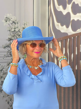 LULU-B CLEAR PERI RUFFLE TOP LULU-B