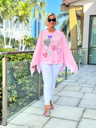 SWAROVSKI CRYSTAL PINK HEART TOP KOKOMO