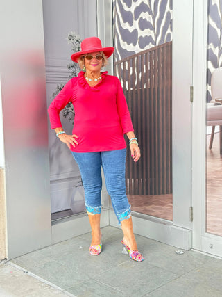 LULU-B STRAWBERRY RUFFLE TOP LULU-B