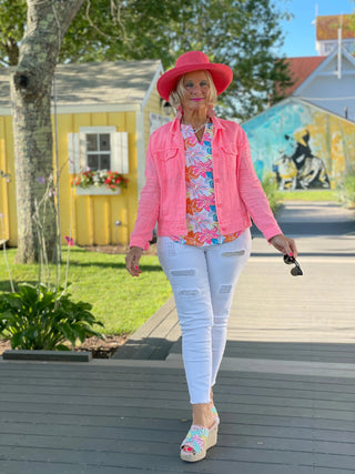 PALM BEACH GARDEN SHORT SLEEVE TOP LULU-B