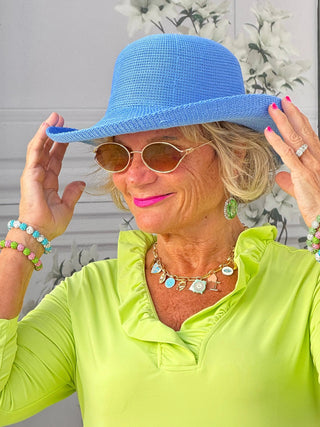 SOLID  LIME 3/25 SLEEVE RUFFLE LULU-B