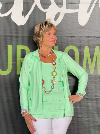 LULU-B SOFT MINT FULL ZIPER JACKET LULU-B