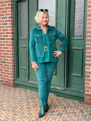 LULU-B EMERALD  VELOUR PANTS LULU-B