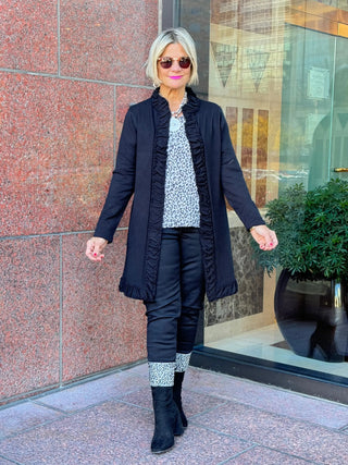 LULU-B ROUGED BLACK CARDIGAN LULU-B