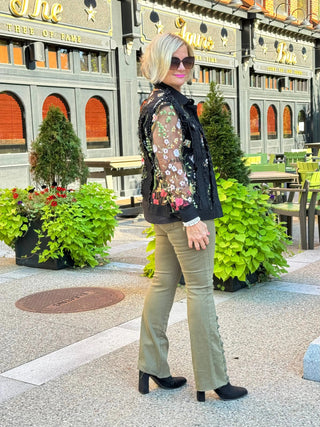 Ethyl The Long  Olive Lean Flair Jean - Elevated ETHYL JEANS