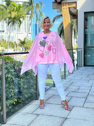 SWAROVSKI CRYSTAL PINK HEART TOP KOKOMO