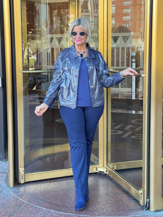 Navy Metallic Jacket Cathys Place