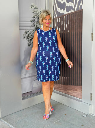 LULU B MIDNIGHT REEF SHIFT DRESS LULU-B