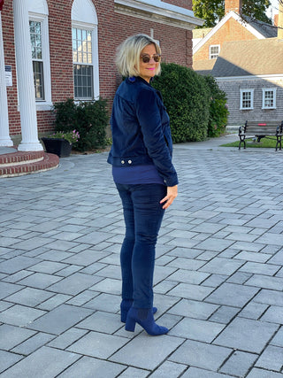 LULU-B NAVY VELOUR JACKET LULU-B