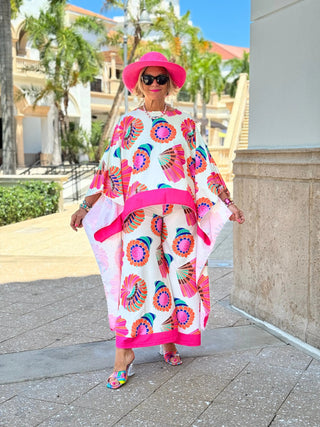 TROPICAL SEASHELL PALAZZO CATHYS RESORTWEAR