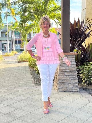 PEYTON CLEAR PINK SHRUG LULU-B