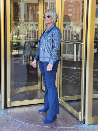 Navy Metallic Jacket Cathys Place