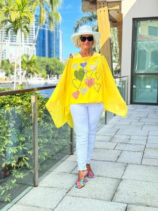 SWAROVSKI CRYSTAL YELLOW  HEART TOP KOKOMO