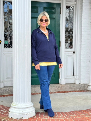 NAVY HALF ZIPPER LULU-B