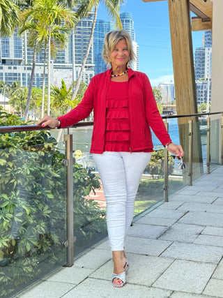 CRIMSON RED FULL ZIPPER LULU-B