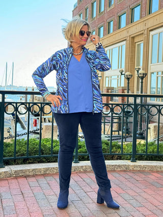 LULU-B SIZZLE BLUE FULL ZIPPER JACKET LULU-B