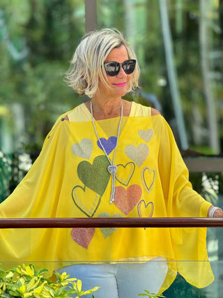 SWAROVSKI CRYSTAL YELLOW  HEART TOP KOKOMO