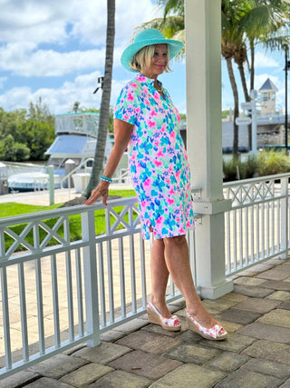 PINK PETALS SHORT SLEEVE DRESS LULU-B