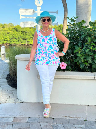 PINK PETALS CHA CHA TANK LULU-B