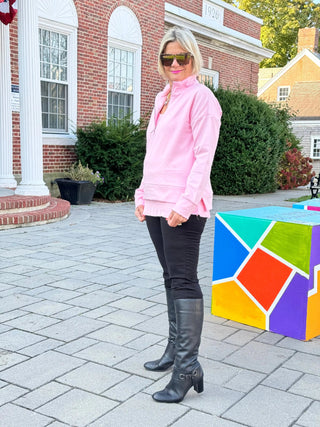 CLEAR PINK HALF ZIPPER LULU-B
