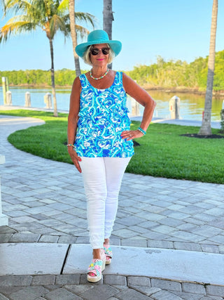 BLUE DREAMING HEART CHA CHA TANK LULU-B