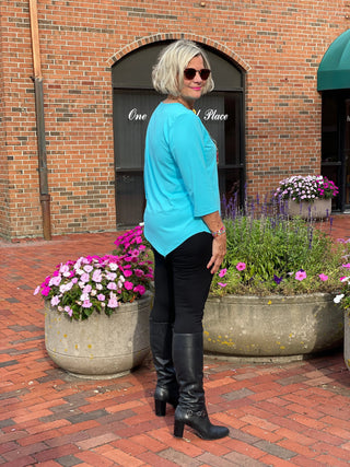 LULU-B AQUA ASYMMETRIC TOP LULU-B