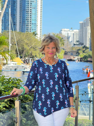 LULU B MIDNIGHT REEF ASYMMETRIC TOP LULU-B