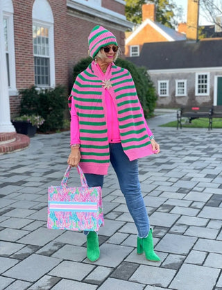 BOLD STRIPE SWEATER SHAWL Art Collections