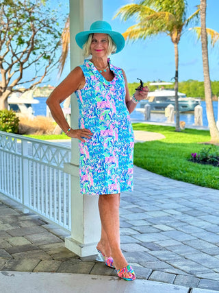 SPLASH OF PINK  RUFFLE DRESS LULU-B