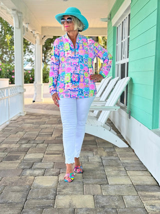 SANDY BEACH COLOR HALF ZIPPER LULU-B